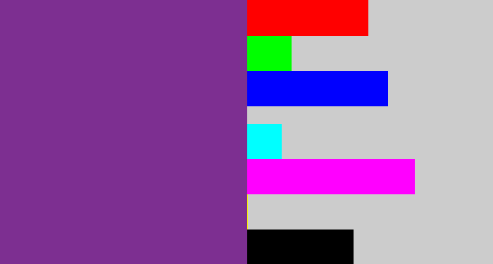 Hex color #7d2f91 - purple