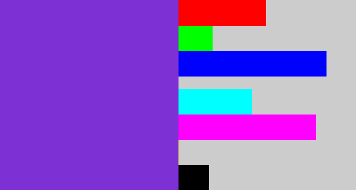 Hex color #7d30d3 - bluish purple