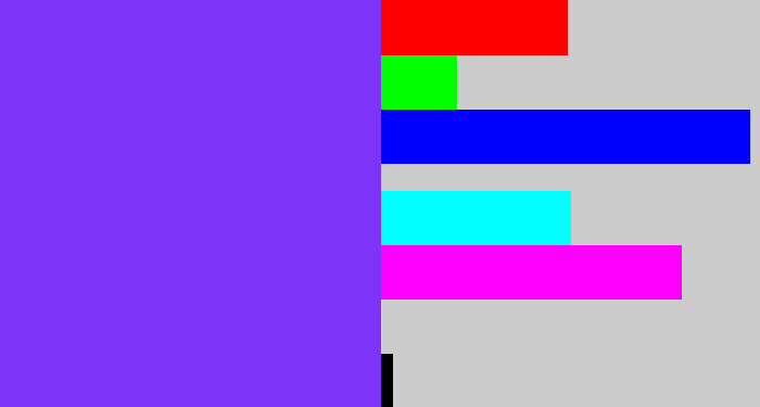 Hex color #7d34f8 - bluish purple