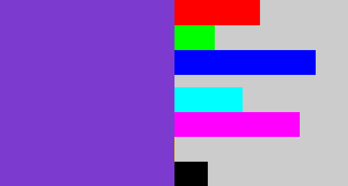 Hex color #7d3ace - bluish purple