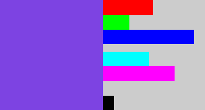 Hex color #7d43e2 - bluish purple