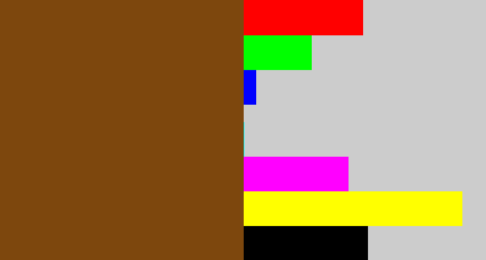 Hex color #7d470d - medium brown