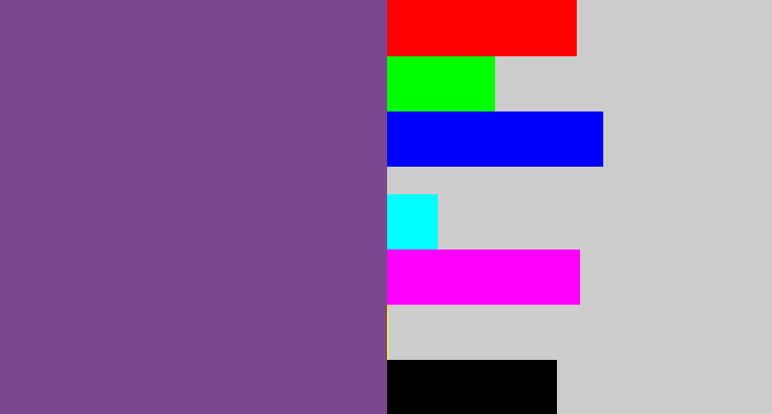 Hex color #7d478f - light eggplant