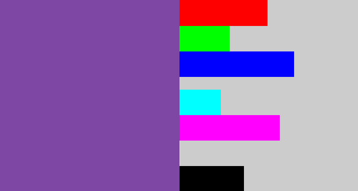 Hex color #7d47a3 - purply