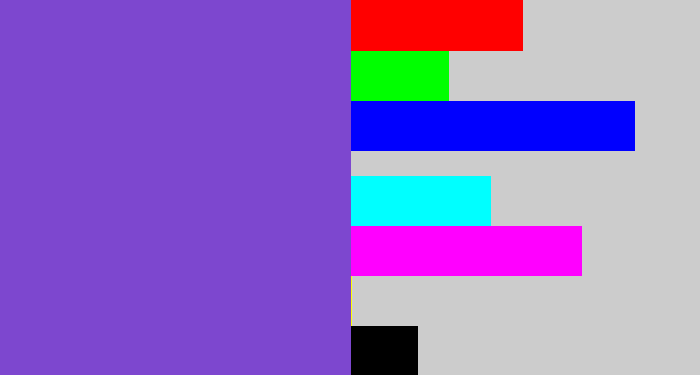 Hex color #7d47cf - light indigo