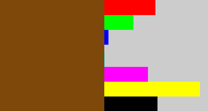 Hex color #7d480a - medium brown