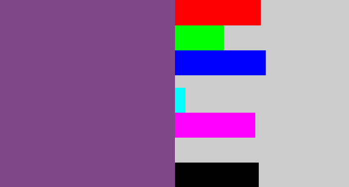 Hex color #7d4885 - light eggplant