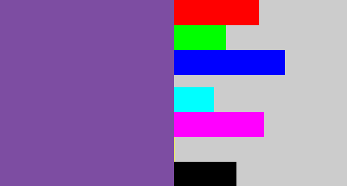 Hex color #7d4da2 - dark lavender