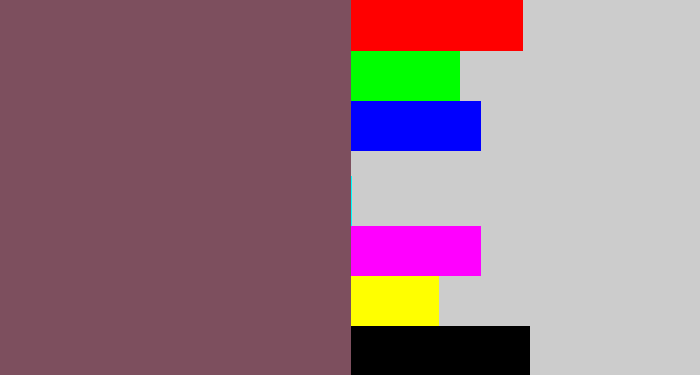 Hex color #7d4f5e - dark mauve