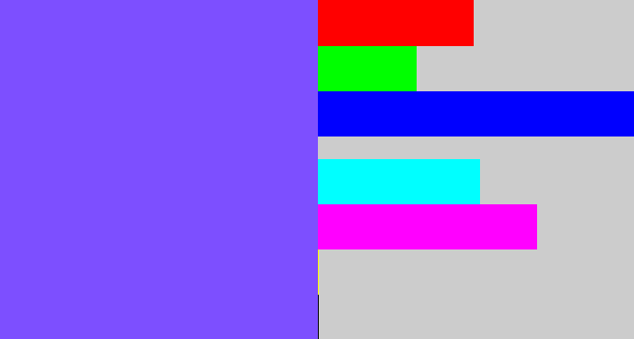 Hex color #7d4fff - purpley