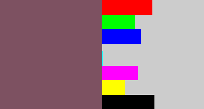 Hex color #7d5161 - dark mauve