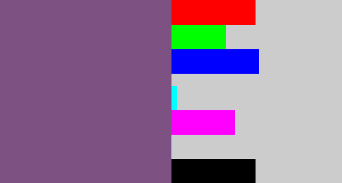 Hex color #7d5181 - dull purple