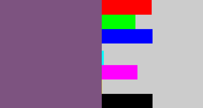 Hex color #7d5380 - dull purple