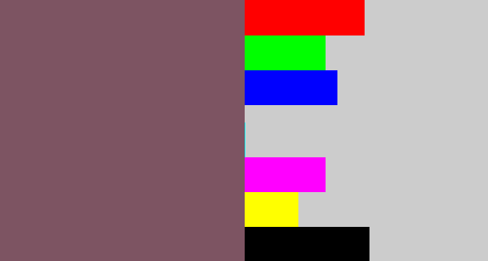 Hex color #7d5462 - dark mauve