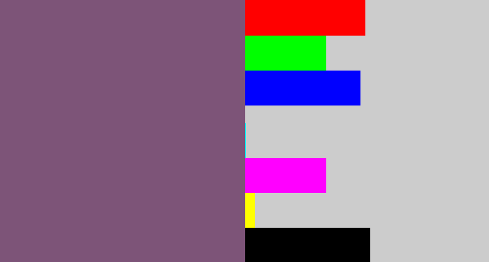 Hex color #7d5478 - dull purple