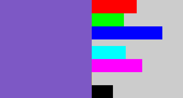 Hex color #7d58c5 - light indigo
