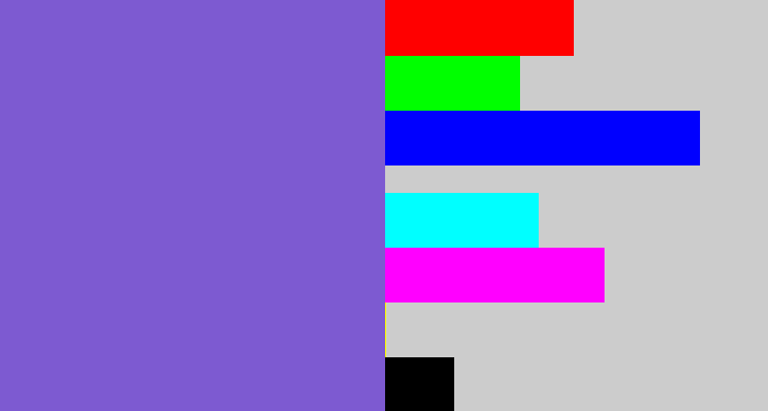 Hex color #7d5ad1 - light indigo