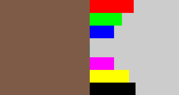 Hex color #7d5b46 - cocoa