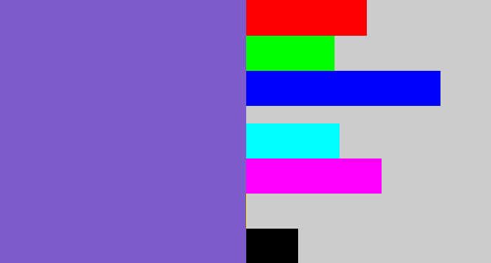 Hex color #7d5bca - light indigo