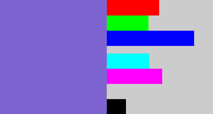 Hex color #7d64d0 - light indigo