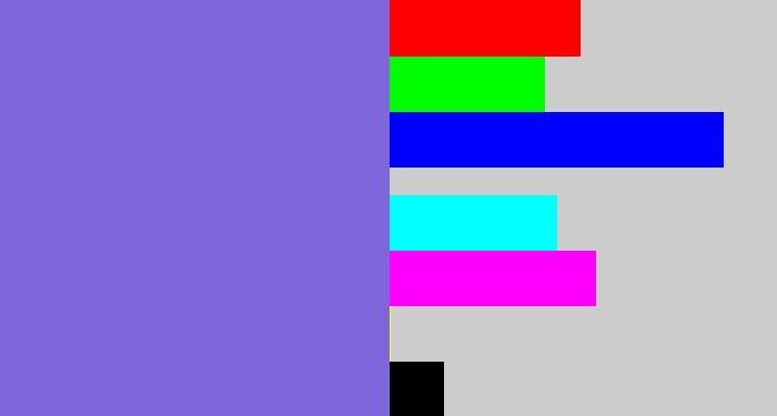 Hex color #7d67db - purpley