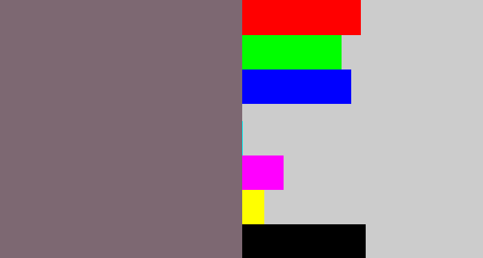 Hex color #7d6872 - purplish grey