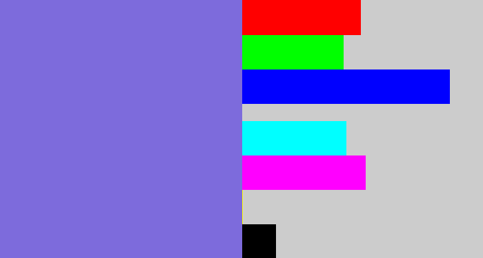 Hex color #7d6bdc - purpley