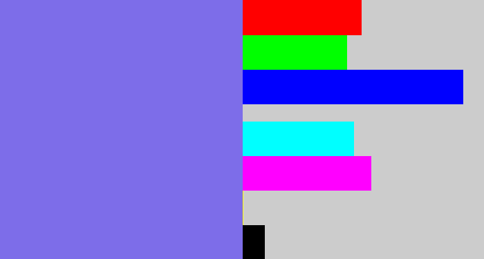 Hex color #7d6de9 - purpley