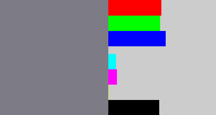 Hex color #7d7b86 - medium grey