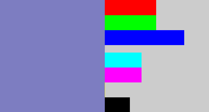 Hex color #7d7dc1 - faded blue