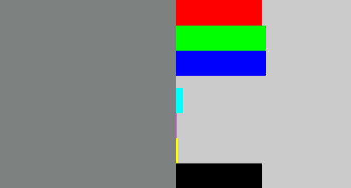 Hex color #7d8281 - medium grey