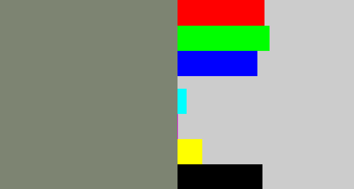Hex color #7d8472 - medium grey