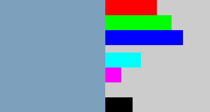 Hex color #7da0bd - greyblue