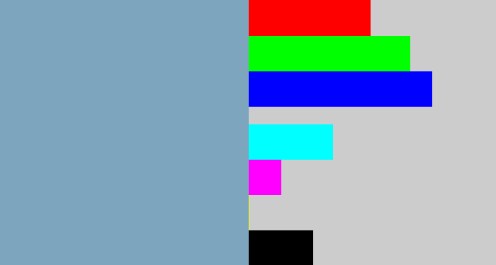 Hex color #7da5bd - greyblue
