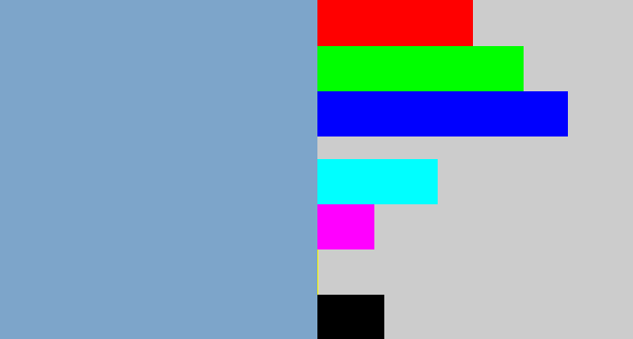 Hex color #7da5ca - greyblue