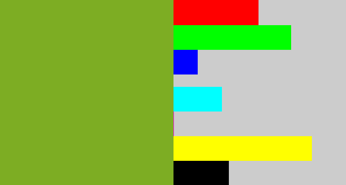 Hex color #7dad23 - avocado green