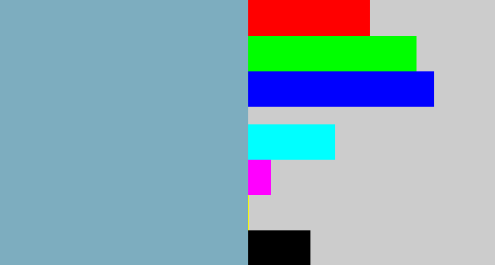 Hex color #7dadbf - greyblue