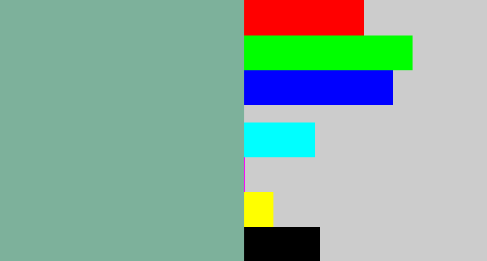 Hex color #7db19b - greyish teal