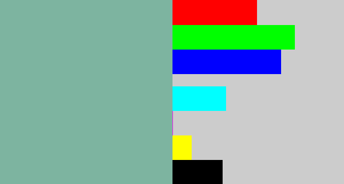 Hex color #7db4a0 - bluegrey