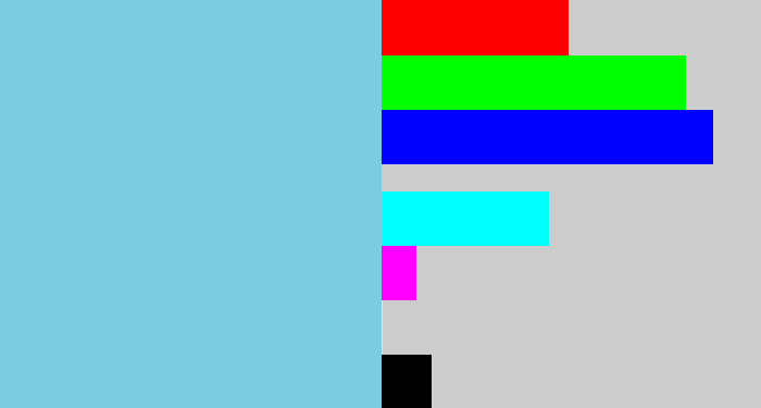 Hex color #7dcbde - lightblue