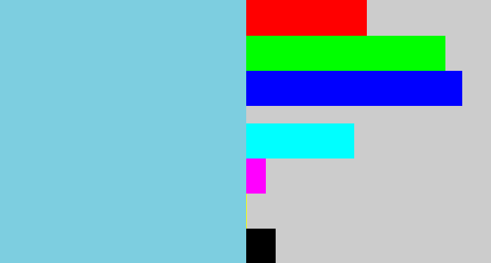Hex color #7dcee0 - lightblue