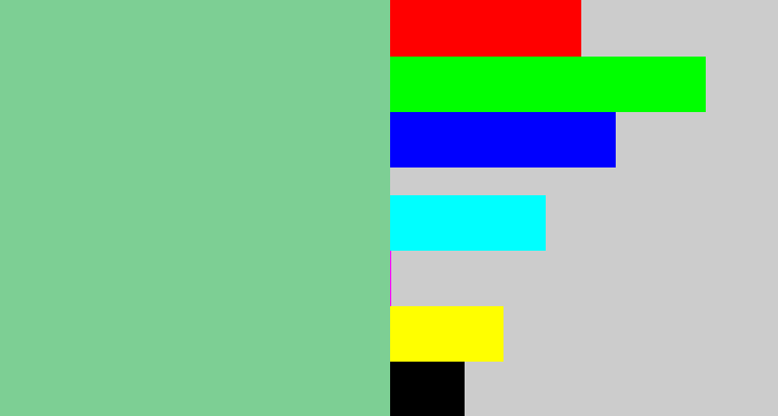 Hex color #7dcf94 - pale teal
