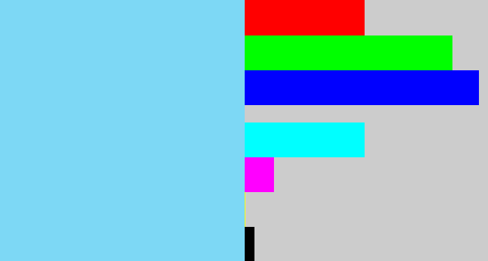 Hex color #7dd8f5 - lightblue