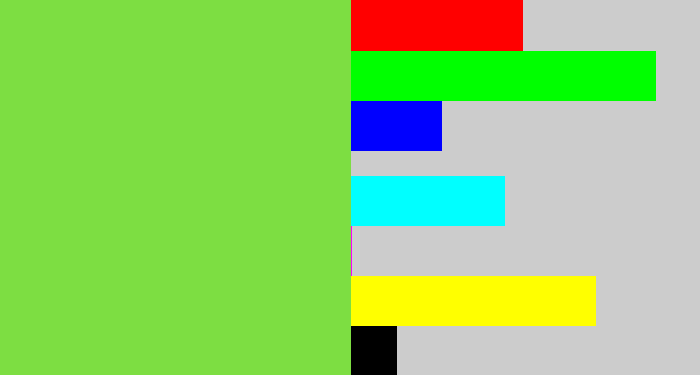 Hex color #7dde42 - kiwi green