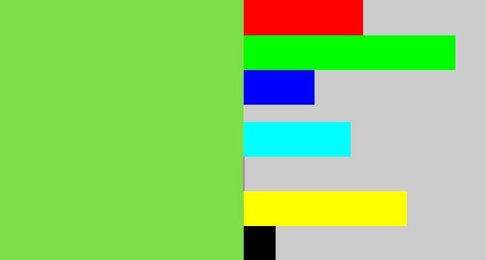 Hex color #7dde49 - kiwi green