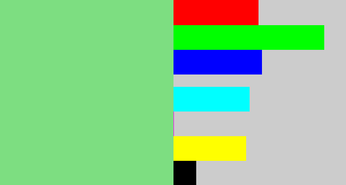 Hex color #7dde81 - soft green