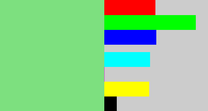 Hex color #7de07f - lightgreen