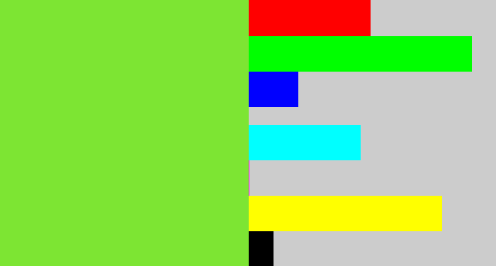 Hex color #7de533 - kiwi green
