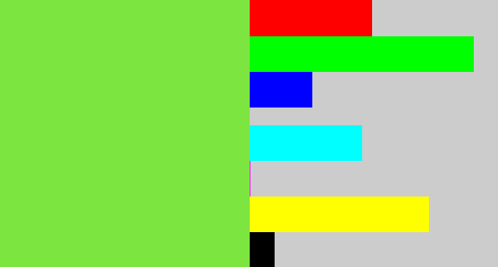 Hex color #7de540 - kiwi green