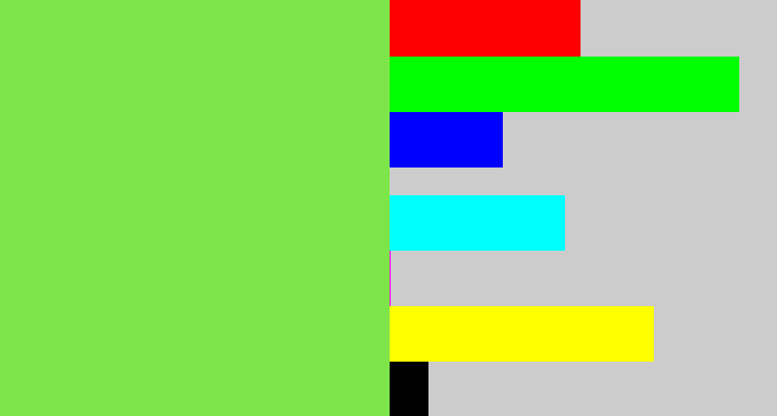 Hex color #7de54a - kiwi green